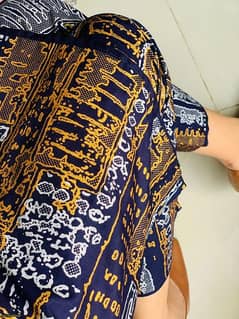 2pcs women's stitched linen printed suit