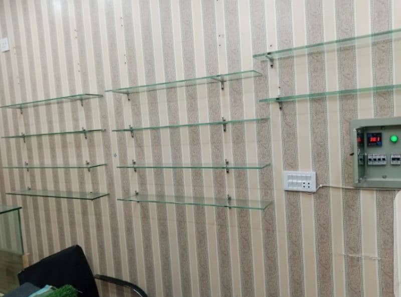 2 Counter 25 8mm Glass Shelves  for sale Contact info: 0303-2255520 4