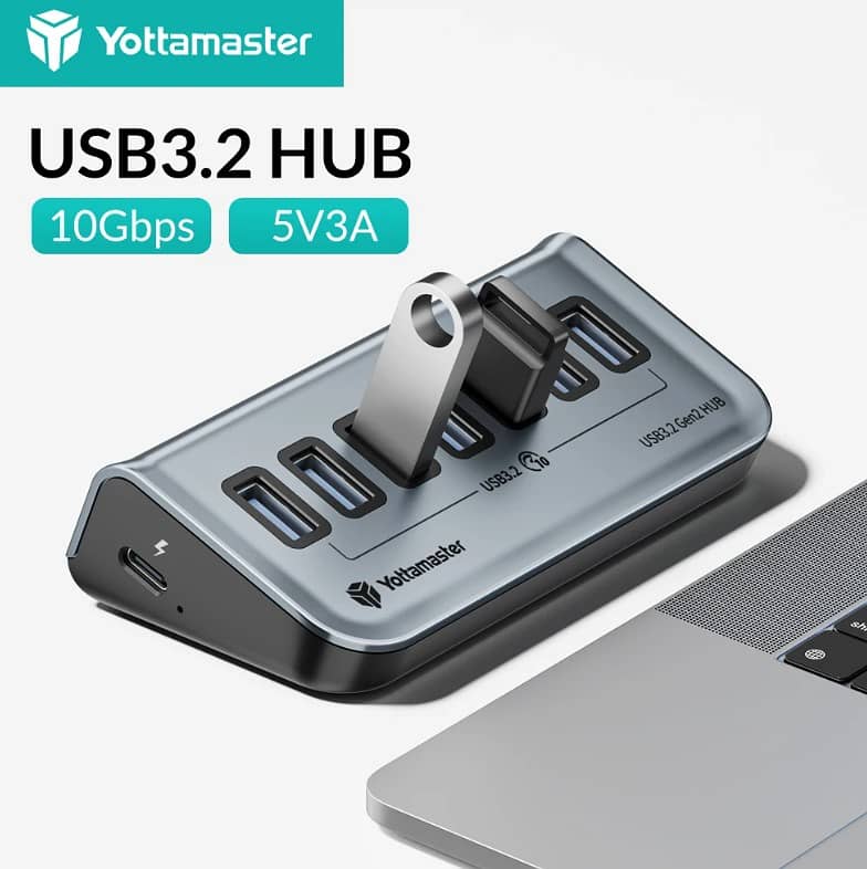 YOTTAMASTER 07 PORT USB 3.2 GEN2 10GBPS DATA HUB EXTENSION!! 1