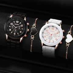 4 pieces couple Simple Set Watches Luxury Men Women