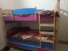 children double story bed ha with a drawer and stair. 0317*3032*394