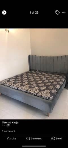 Grey king size cushion bed for sale