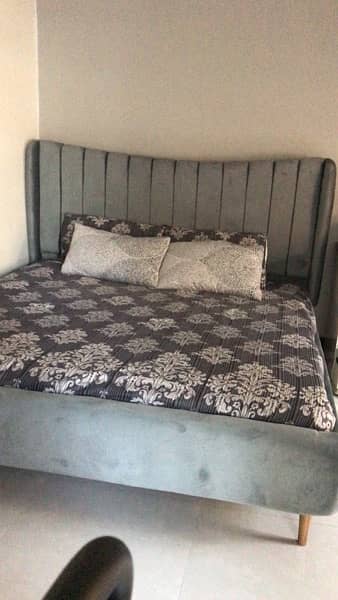 Grey king size cushion bed for sale 1