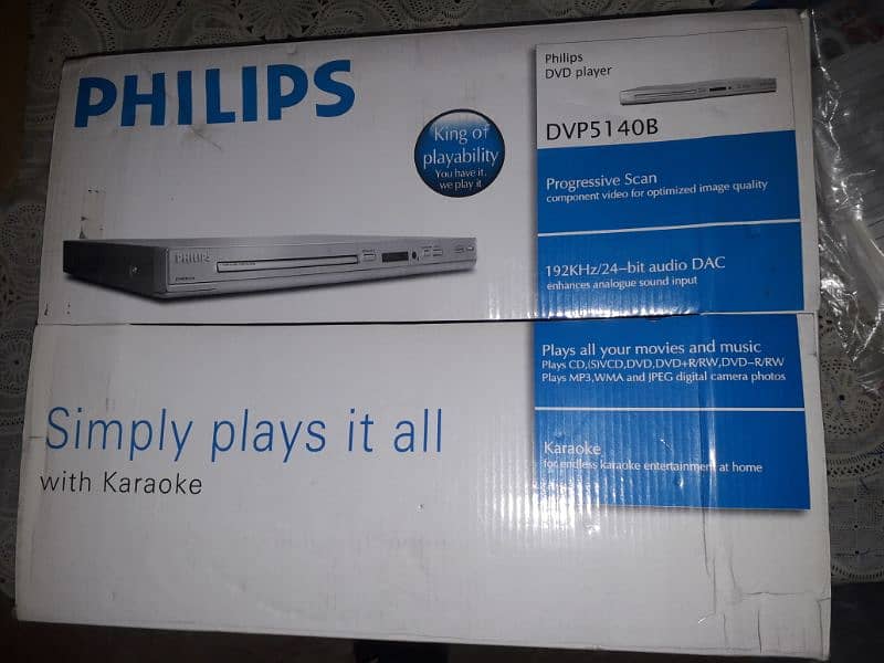 PHILIPS DVD PLAYER DIVX DVP 5140 B WITH USB OPTION AND KARAOKEDD 6
