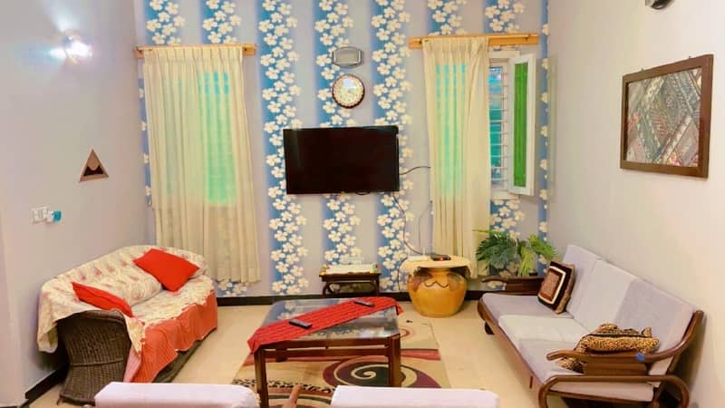 Beautiful Clean Furnished House For Short Term Per Day Rent Johar Mor 14