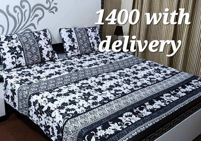 double beds 3 pcs cotton bedsheet set all under 1600 1