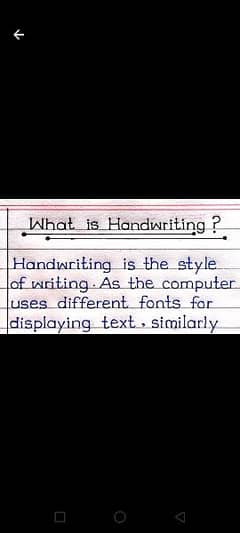 handwriting Assignment work