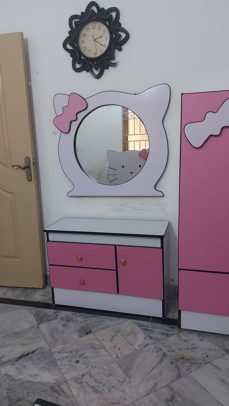 Kid's Bed with Mattress Dressing table and Cupboard For Sale 5