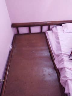 wooden single bed (used)