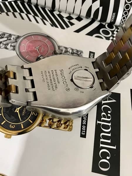 SWATCH-SWISS MADE-ROLEX STYLE-TWO TONE GOLD PLATED WATCH-RADO-OMEGA 5