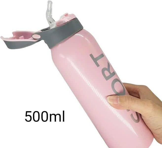 Thermos Cup Water Bottle With Straw, 500 ML 1
