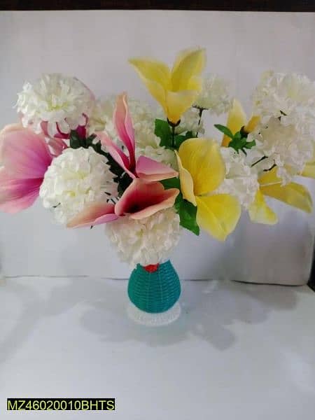 Artificial flowers bunch with pot 1