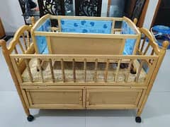 Baby Cot Bed 9/10 Condition, With Molty Foam Mattress, With Rocker