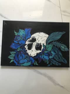 HandMade Ghost Skull Painting