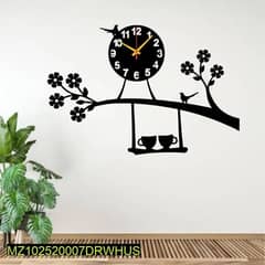 Cup tree analog wall clock with free delievery