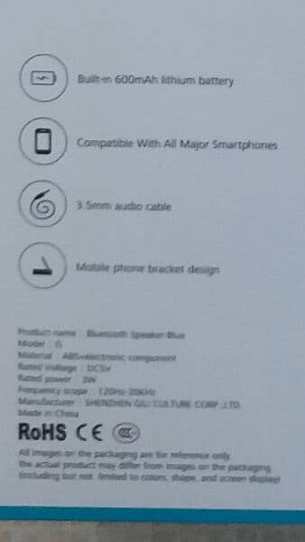 Honor Bluetooth Speaker i5 model new 2
