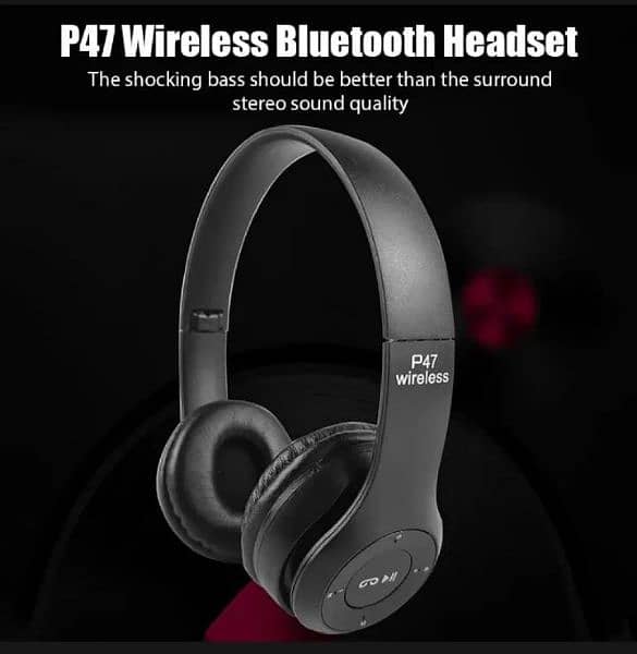 P47 Bluetooth Foldable Headset With Microphone Support 3