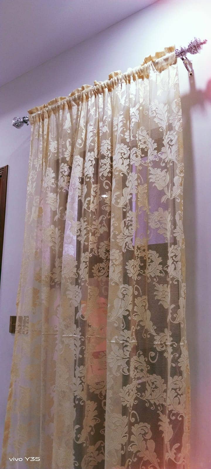 Off White Beautuful design Net Curtain 1