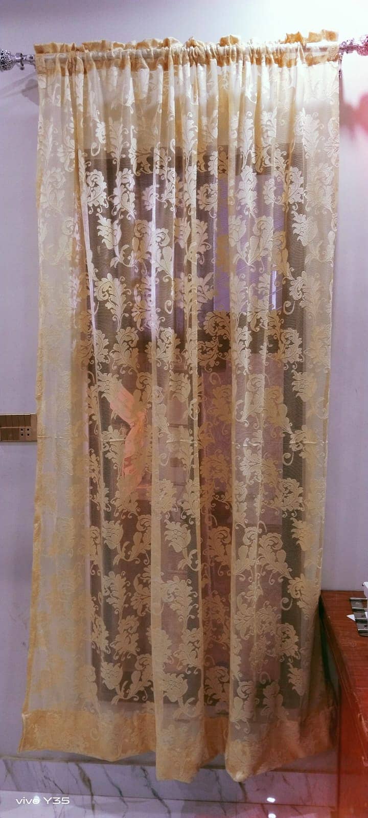 Off White Beautuful design Net Curtain 3