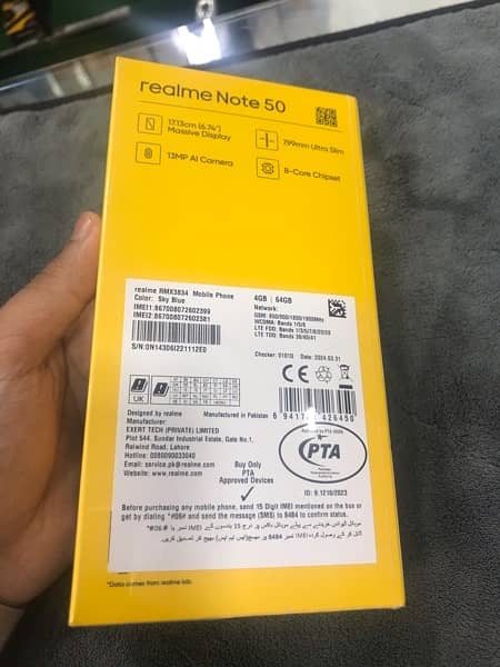 realme Note50 box pack 2