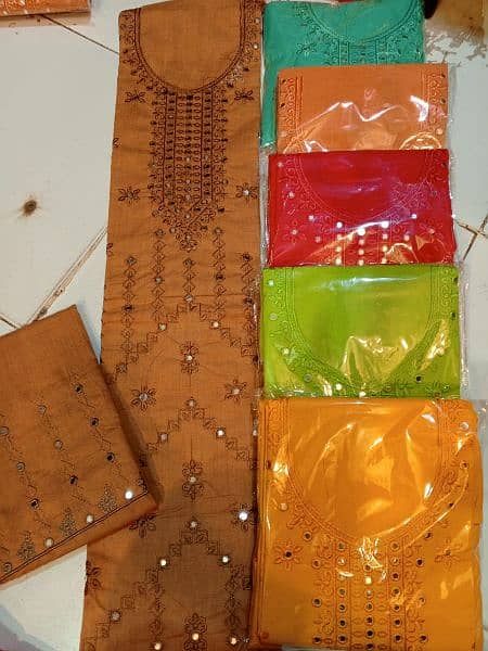 two piece cotton karhai embroidery wholesale03087973820 9