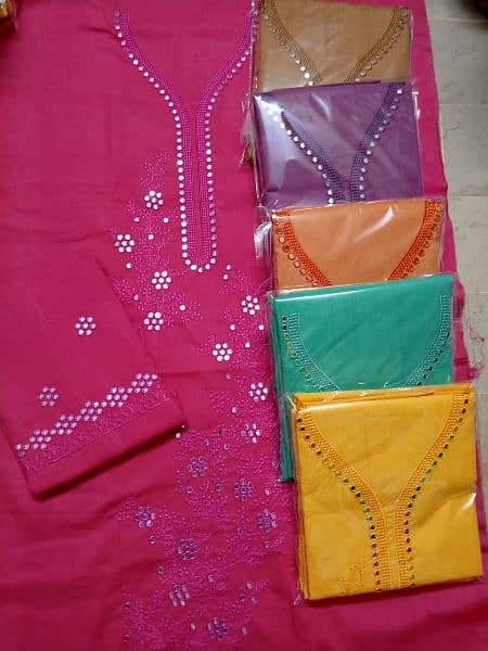 two piece cotton karhai embroidery wholesale03087973820 11