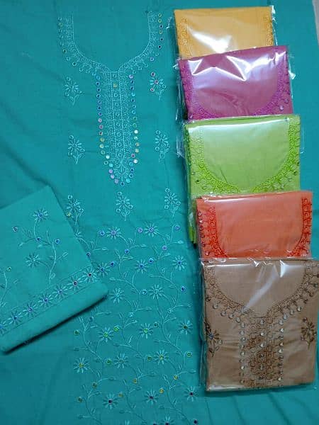two piece cotton karhai embroidery wholesale03087973820 13