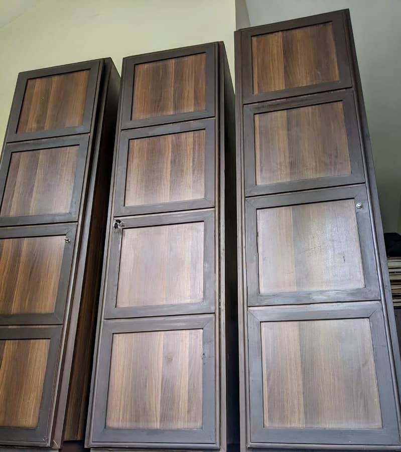 Set of 3 wooden wardrobe 7×2 each almari safe cuboard aparel closet 2