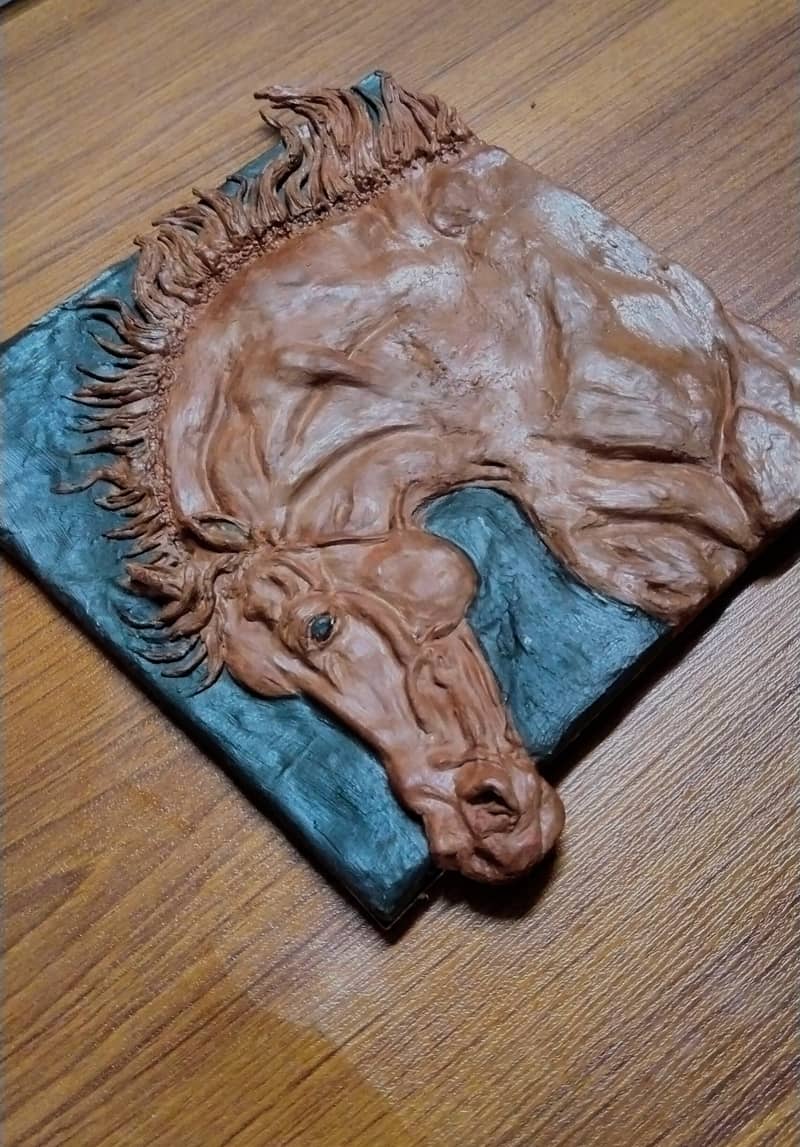 Mini horse clay tile for decor 0