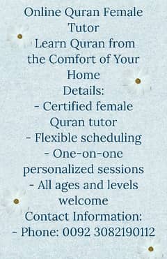 Online  Female Quran Tutor