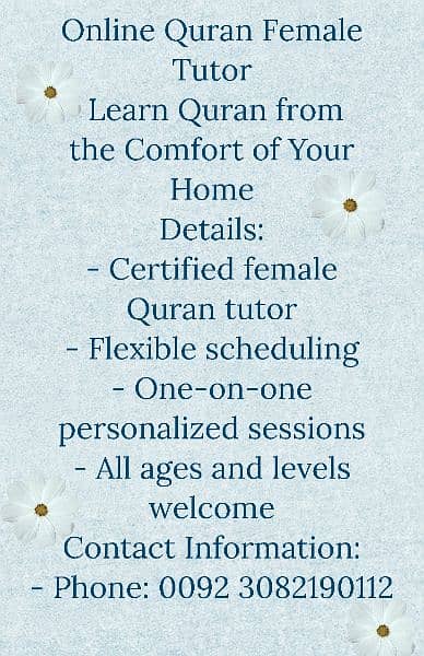 Online  Female Quran Tutor 0