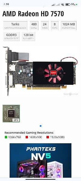 AMD 1 GB DDR5 Graphic Card 128 Bit 3