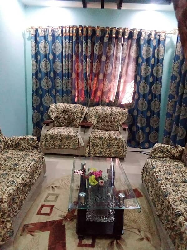 Fully Decorated Ground Facing 2 Bed Dd West Open Corner Flat For Sale North Karachi 0