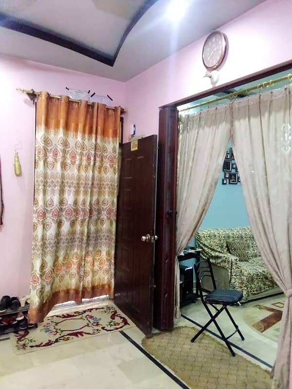 Fully Decorated Ground Facing 2 Bed Dd West Open Corner Flat For Sale North Karachi 9