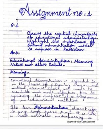 Handwriting assignment work 12