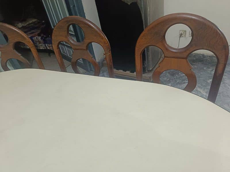 Wooden Dining Table with 6 Chairs 6