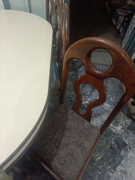 Wooden Dining Table with 6 Chairs 7