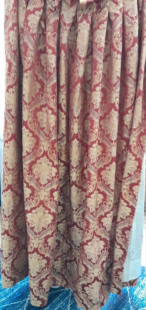 2 Maroon Curtains, with belts 4