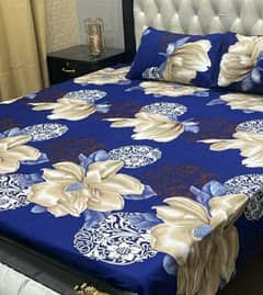 3pc crystal cotton printed double bed sheets
