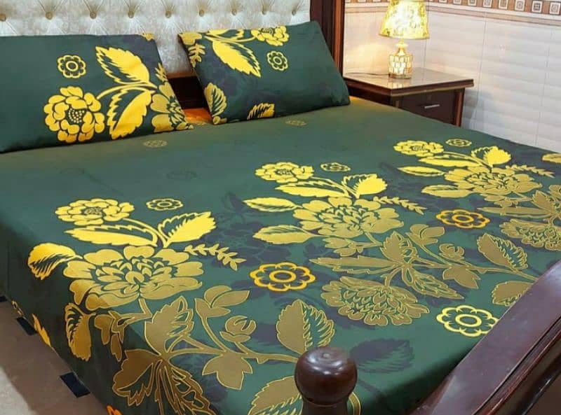 3pc crystal cotton printed double bed sheets 7