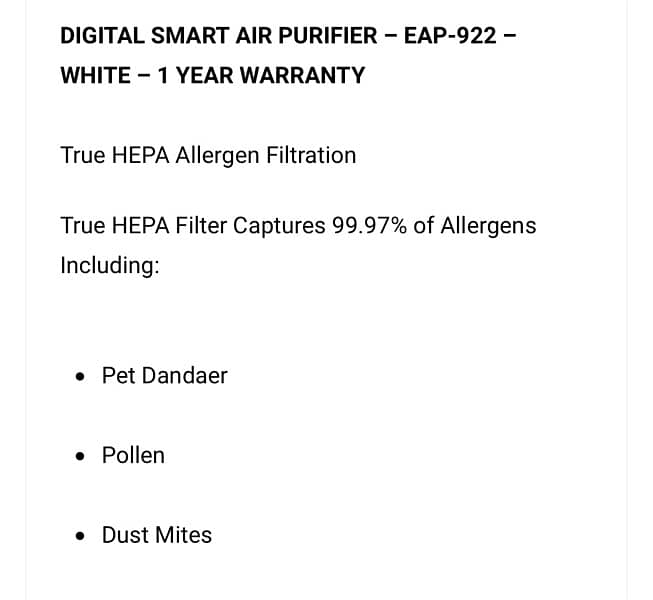 Elite smart digital air purifier 4