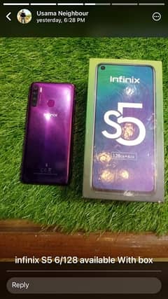 Infinix S5 6/128 Urgent Forsale With Box
