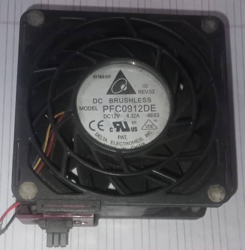 12 VDC Brushless Double Fan with Full Throw 3