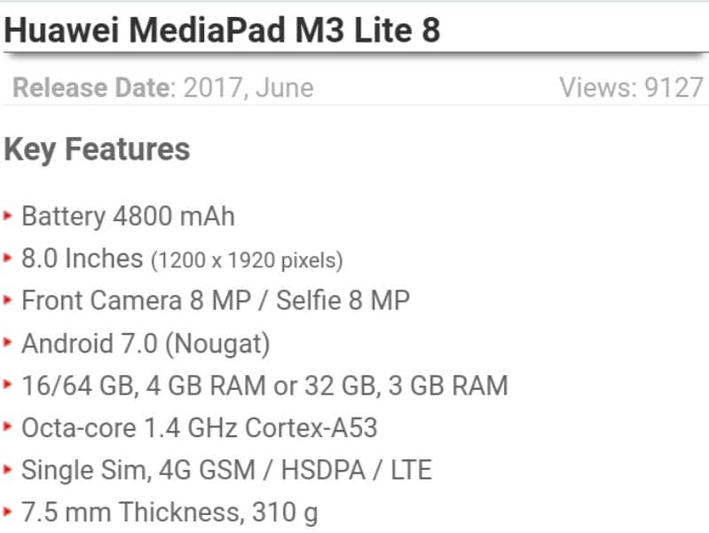 Huawei Mediapad M3 Lite 8 4/64 1