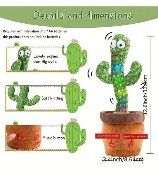 Dancing Cactus Toy for Kids 2