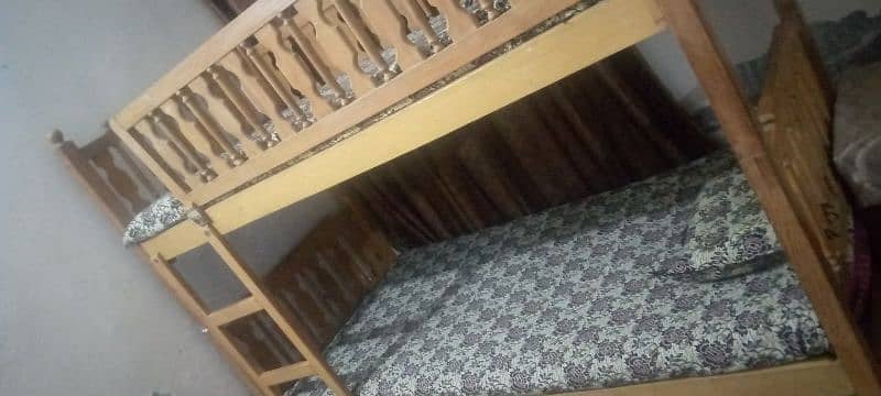 pine wood bunk bed without mattresses 3