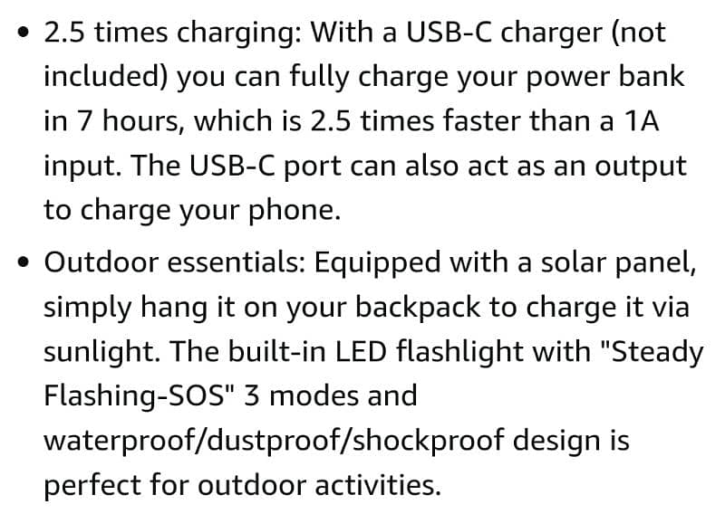 Hiluckey Wireless Solar Power Bank 26800 mAh Waterproof (Amazon) 10