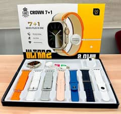 Apple Ultra-9 7Straps Luxury Smart Watch With Glass Protector