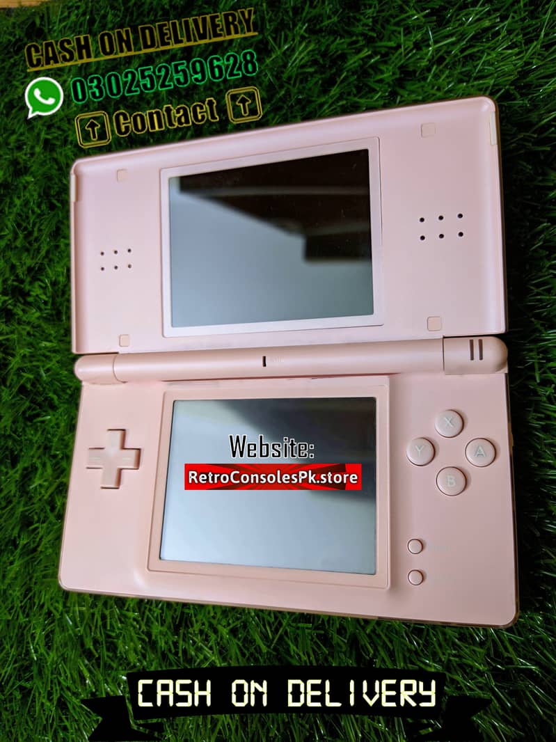 PINK Nintendo DS Lite Charger 7k+ Games Mario Pokemon Good Condition 0