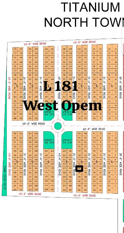 jodi plot west open 80 sq yard available in North Town Residency Titanium Block 3